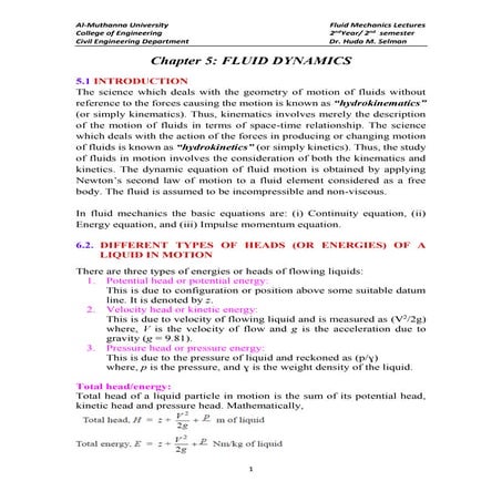 fluid mechanics lectures fluid mechanics lectures