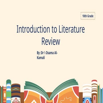 INTODUCTION TO  LITEATURE REVIEW LECTURE