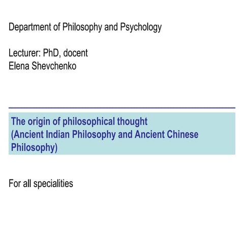 Philosophy of Psychology ( ancient indian philosophy | PPT