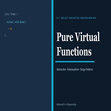 Pure virtual function and abstract class | PPTX