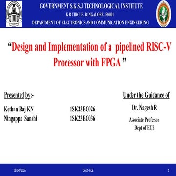 Design and implementation of five stage pipelined RISC-V processor ...