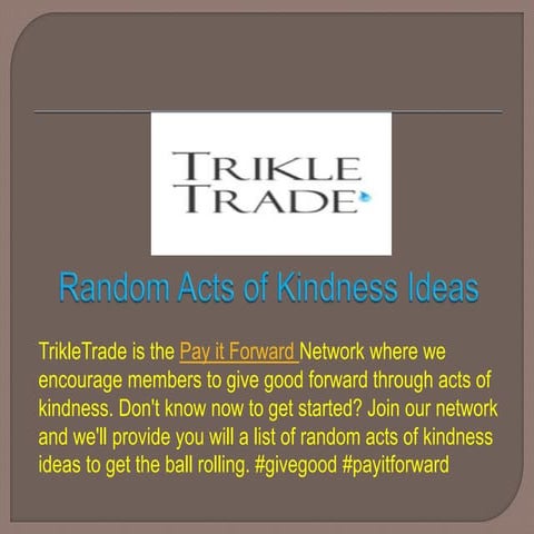 Random Acts of Kindness Ideas