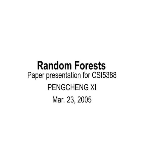 RandomForests Bootstrapping BAgging Aggregation