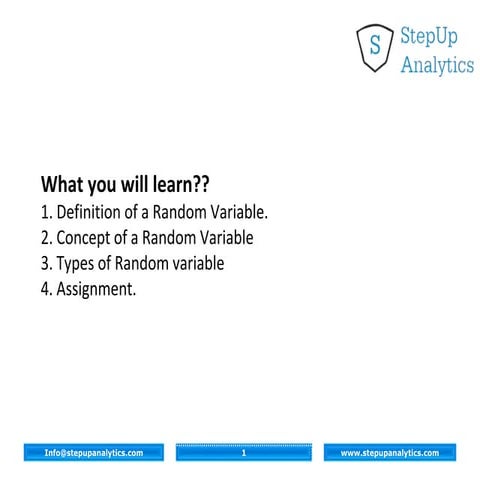 Random variable and its concept
