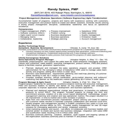 Randy Spiess resume