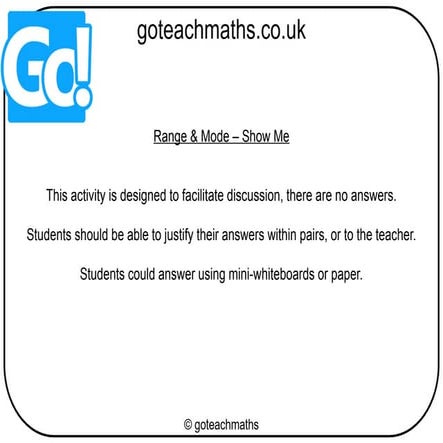 Range-Mode-Show-Me game for secondary students | PPTX