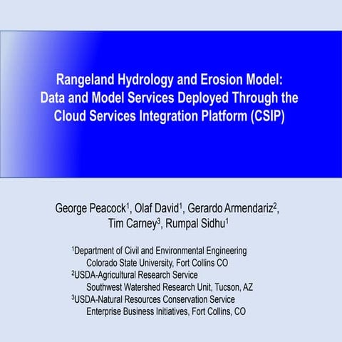 Rangeland hydrology and erosion model | PPTX