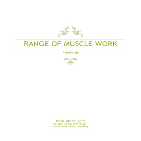 Range of muscle work