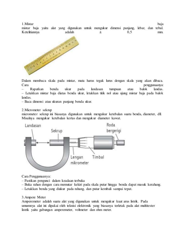 Rangkuman Alat Ukur
