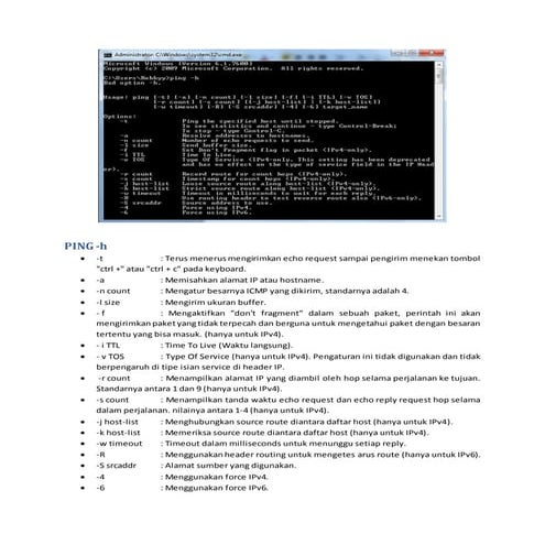 Rangkuman Ping -h dan Route -h