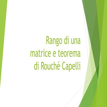 Rango di una matrice e teorema di rouche capelli | PPTX