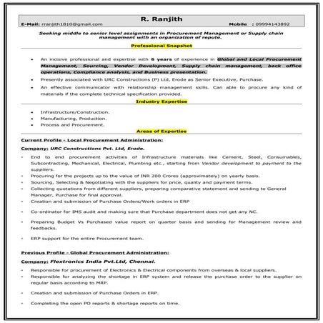 Ranjith.r cv | DOC
