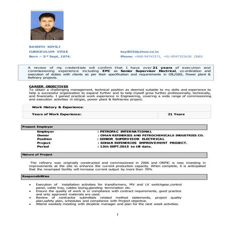Ranjith cv