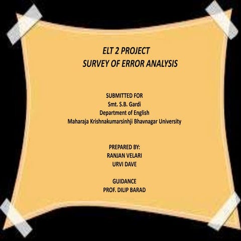 SURVEY OF ERROR ANALYSIS