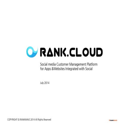 RANKCLOUD CRM SaaS for APPS&Website integrated with Social Media