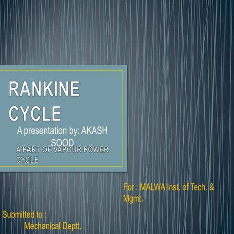 Rankine cycle