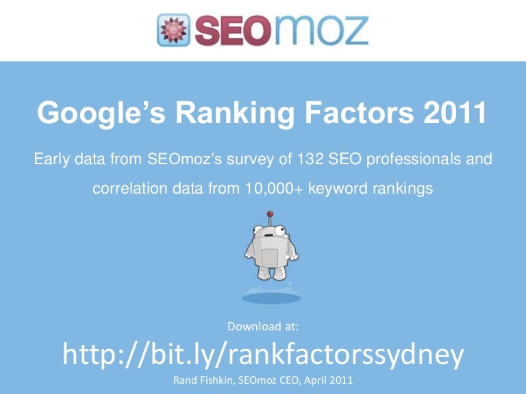 Ranking Factors Data 2011: Smx Elite Sydney