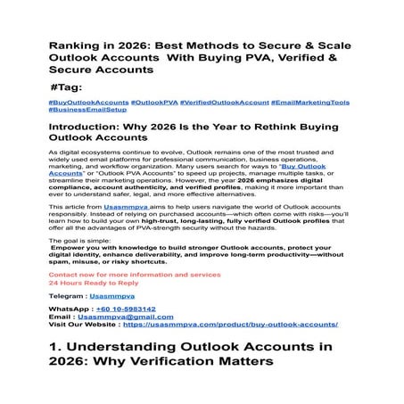 Ranking in 2026_ Best Methods to Secure & Scale Outlook Accounts With ...