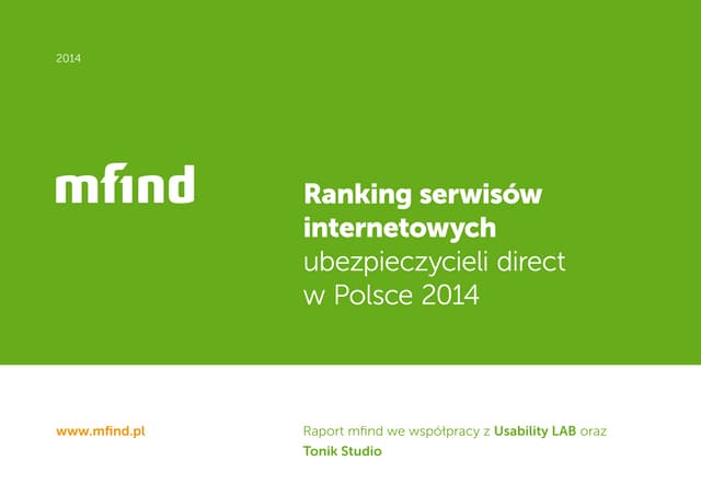 Najlepsze i najgorsze serwisy internetowe ubezpieczycieli direct. Raport mfind