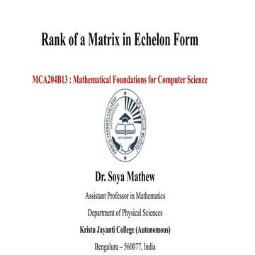 Rank of a Matrix in Echelon Form with an example.pptx