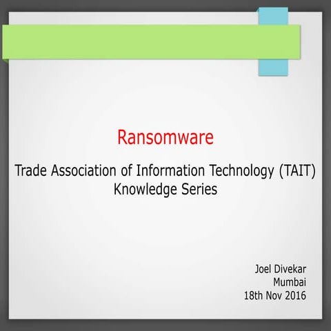 Ransomware - TAIT knowledge Series