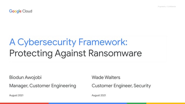 GDG Cloud Southlake #4 Biodun Awojobi and Wade Walters Security Programs and ...