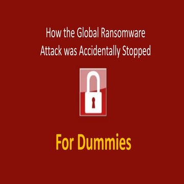 How the Global Ransom ware Attack was Inadvertently Stopped - For Dummies 