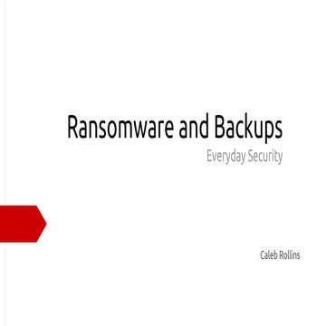 Ransomware and Backups