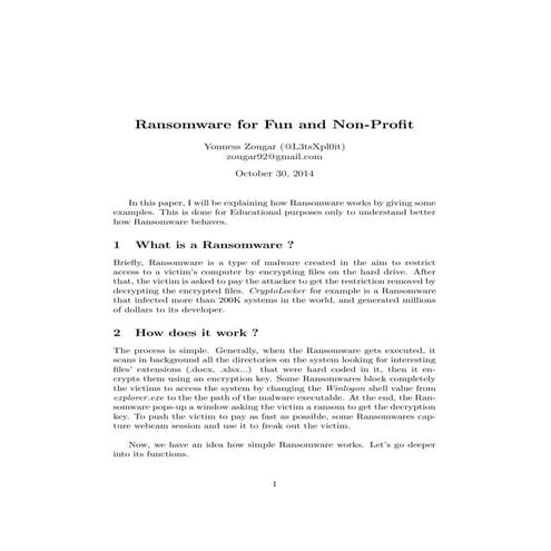 Ransomware for fun and non-profit