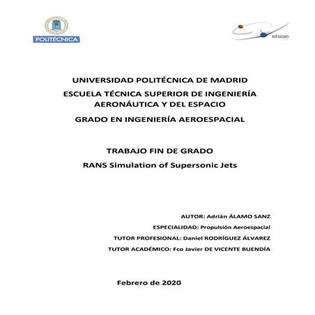 Rans Simulation of Supesonic Jets
