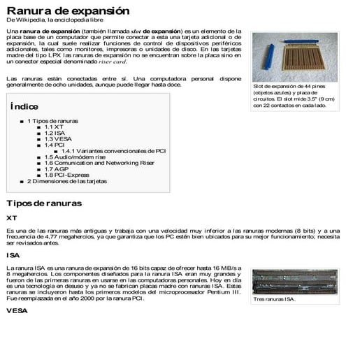 Ranura de expansion