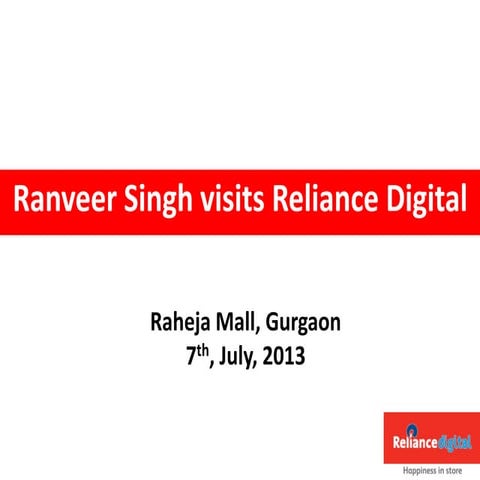 Ranveer singh visits reliance digital, gurgaon