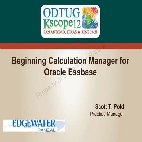 Beginning Calculation Manager for Essbase and Hyperion Planning 