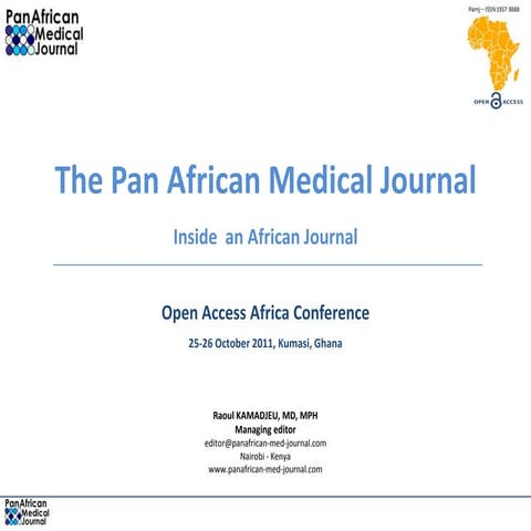The Pan African Medical Journal: Inside an open access African journal