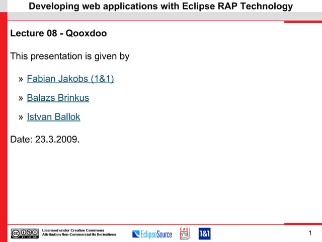 Lecture 8 - Qooxdoo - Rap Course At The University Of Szeged