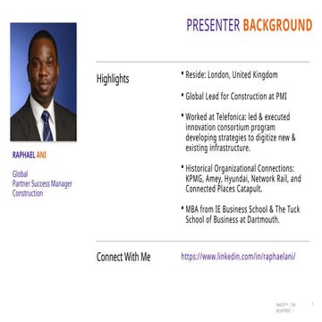 RAPHAEL ANI PMI CP Business Development Head | PPTX