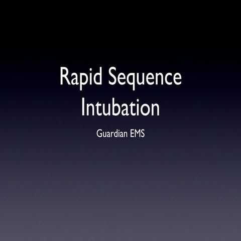 Rapid Sequence Intubation