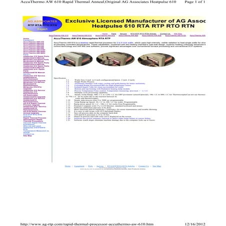Rapid thermal-processor-accuthermo-aw-610