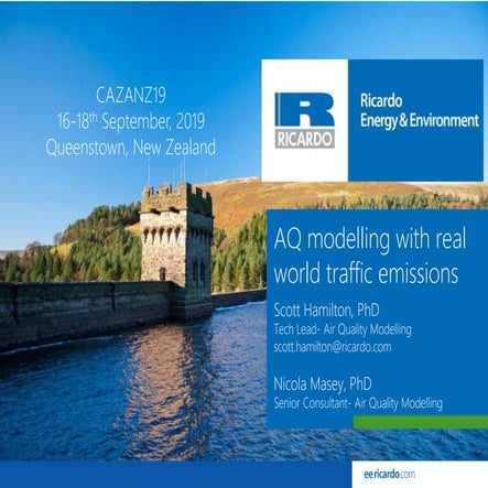 AQ modelling with real world traffic emissions