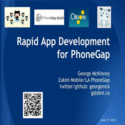 Rapid App Development for PhoneGap