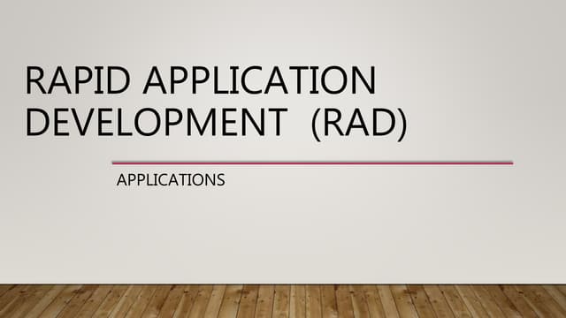 Rapid application development