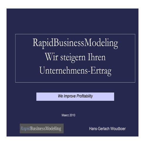 RapidBusinessModeling ErtragsSteigerung von Unternehmen
