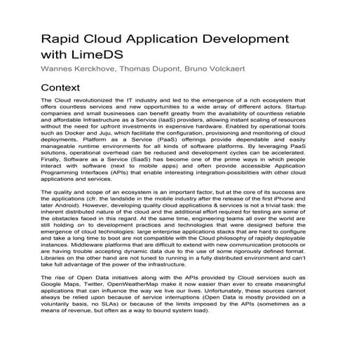 Rapid cloudapplicationdevelopmentwithlimeds