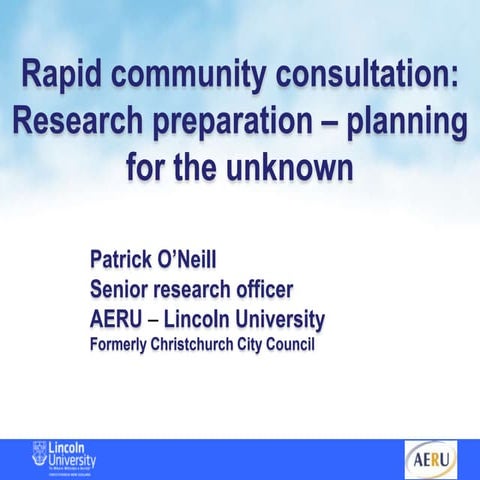Using NVivo in community consultation – a presentation by Patrick O’Neill