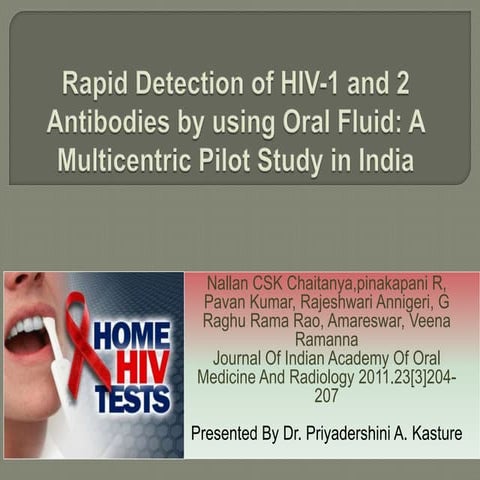 Rapid detection of hiv 1 and 2 antibodies by