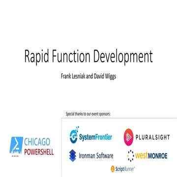 Rapid PowerShell Function Development