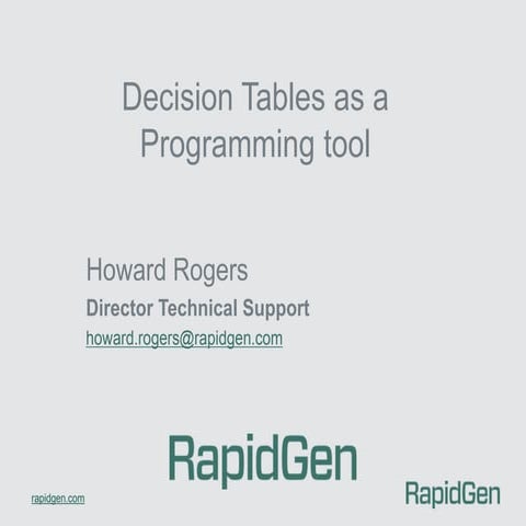 Decision Tables as a Programming Tool | PDF