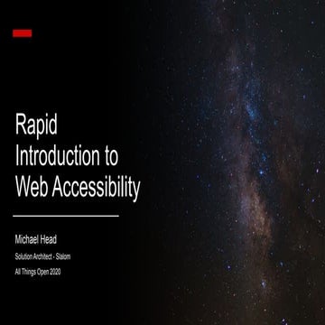 Rapid Introduction to Web Accessibility