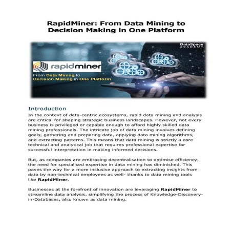 RapidMiner - From Data Mining To Decision Making In One Platform.pdf