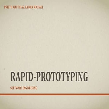 Rapid prototyping